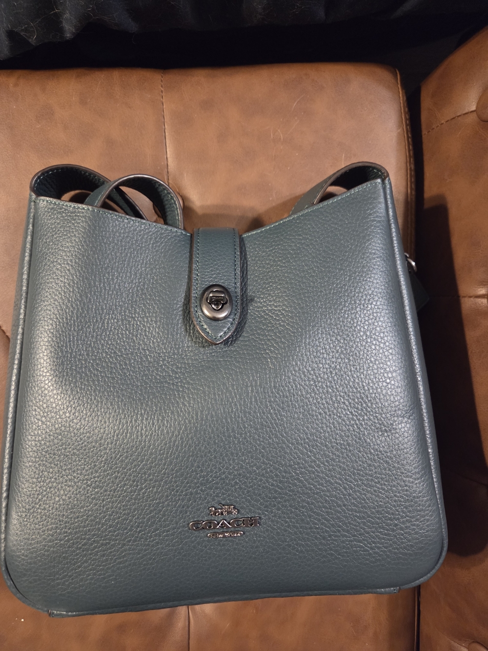 Coach Hadley Pebbled Leather Shoulder Bag in Teal